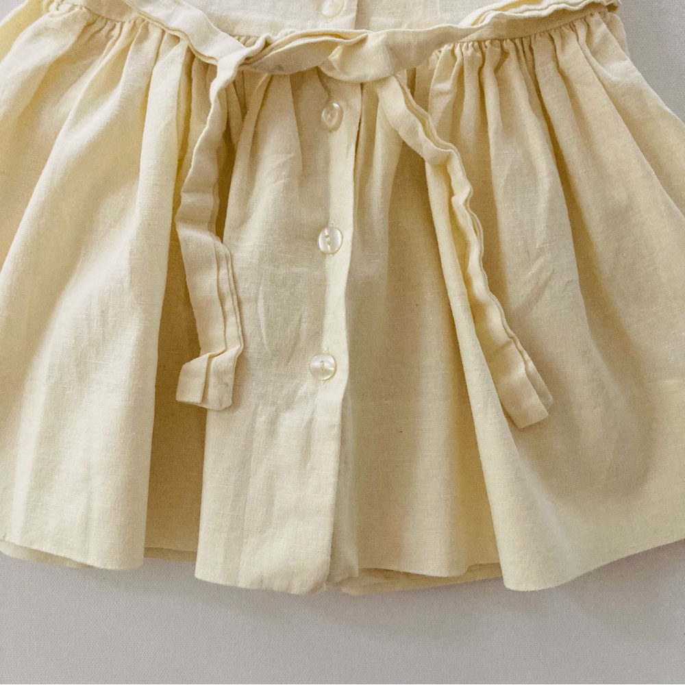 First Impressions Baby Girl 12 Months Yellow Smocked Linen Dress Spring Easter - Picture 2 of 8